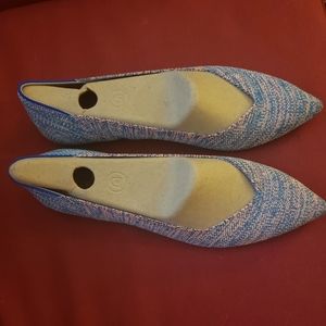 Rothy's 10 Turquoise Melange Points like new!